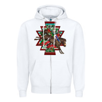 White aztec rodeo christmas Zipper Hoodie - AdoDesignShop