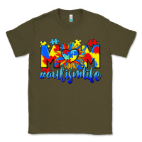 Army Green Mom Autism life Classic Tee - CowGirlArtShop