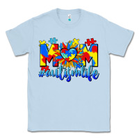 Dusty Blue Mom Autism life Classic Tee - CowGirlArtShop