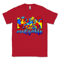 Red Mom Autism life Classic Tee - CowGirlArtShop