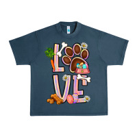 Midnight Navy Tie dye easter love dog paw Urban Heavy Tee - BundleAndBundleShop