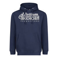 Navy jackie treehorn productions Heavyweight Hoodie - DesigneFamous