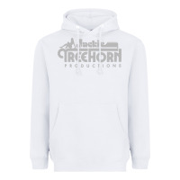 White jackie treehorn productions Heavyweight Hoodie - DesigneFamous