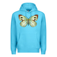 Ocean Blue Cabbage Butterfly Premium Hoodie - LillyAllenDesigns