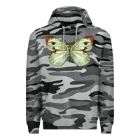 Slate Camo Cabbage Butterfly Premium Hoodie - LillyAllenDesigns