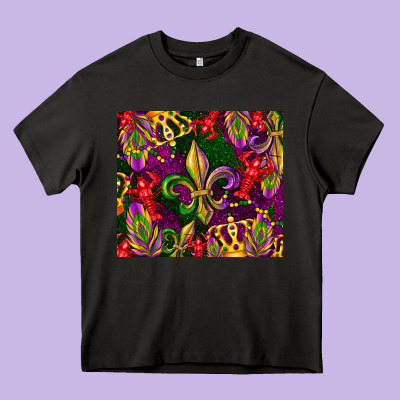 Mardi Gras Heavy Core Tee Designed By Cowgirlartshop