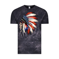 Cloud Black 4th of July Indian Headdress Gypsy Spirit Skull Vintage Tee - Jasminsmagicworld
