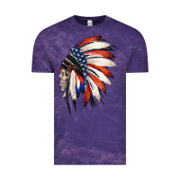 Cloud Purple 4th of July Indian Headdress Gypsy Spirit Skull Vintage Tee - Jasminsmagicworld