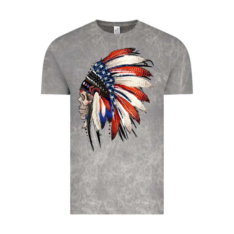 4th Of July Indian Headdress Gypsy Spirit Skull Vintage Tee by Jasminsmagicworld | Teevron
