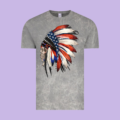 4th Of July Indian Headdress Gypsy Spirit Skull Vintage Tee Designed By Jasminsmagicworld