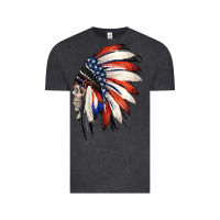 Vintage Black 4th of July Indian Headdress Gypsy Spirit Skull Vintage Tee - Jasminsmagicworld