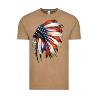 Vintage Coffee 4th of July Indian Headdress Gypsy Spirit Skull Vintage Tee - Jasminsmagicworld