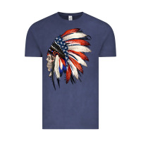 Vintage Denim 4th of July Indian Headdress Gypsy Spirit Skull Vintage Tee - Jasminsmagicworld