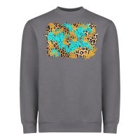 Storm glitter leopard turquoise background Heavyweight Sweatshirt - AdoDesignShop