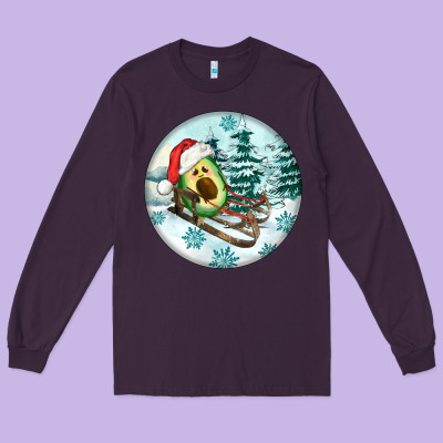 Slide Avocado Long Sleeve Tee Designed By Fadigitalartstudio