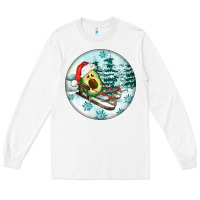 White Slide Avocado Long Sleeve Tee - FaDigitalArtStudio