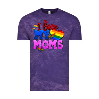 Cloud Purple I love my moms Vintage Tee - FaDigitalArtStudio