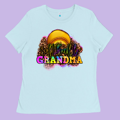 Softball Grandma Ladies Tee Designed By Oliviacreatesart
