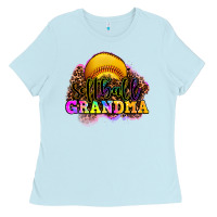 Baby Blue softball grandma Ladies Tee - OliviaCreatesArt