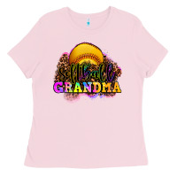 Bubblegum Pink softball grandma Ladies Tee - OliviaCreatesArt