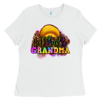 White softball grandma Ladies Tee - OliviaCreatesArt