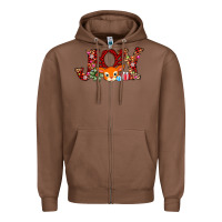 Chestnut joy reindeer Zipper Hoodie - AdoDesignShop