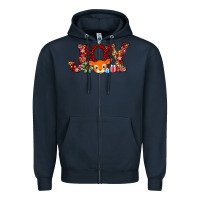 Navy joy reindeer Zipper Hoodie - AdoDesignShop