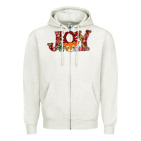 Oatmeal Heather joy reindeer Zipper Hoodie - AdoDesignShop