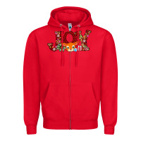 Red joy reindeer Zipper Hoodie - AdoDesignShop