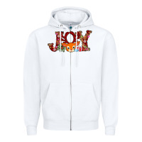 White joy reindeer Zipper Hoodie - AdoDesignShop