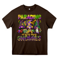 Chocolate Brown parading with my gnomies mardi gras Heavy Core Tee - CowGirlArtShop
