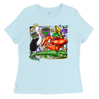Baby Blue mardi gras pelican crawfish crocodile Ladies Tee - OliviaCreatesArt