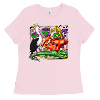 Bubblegum Pink mardi gras pelican crawfish crocodile Ladies Tee - OliviaCreatesArt