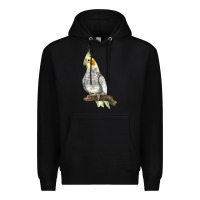 Black Cocktail Parrot Premium Hoodie - LillyAllenDesigns