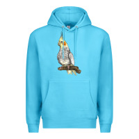 Ocean Blue Cocktail Parrot Premium Hoodie - LillyAllenDesigns