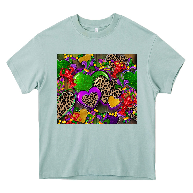 Mardi Gras Hearts Heavy Core Tee by CowGirlArtShop | Teevron