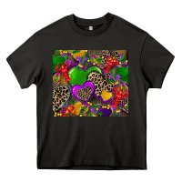 Asphalt mardi gras hearts Heavy Core Tee - CowGirlArtShop