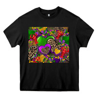 Black mardi gras hearts Heavy Core Tee - CowGirlArtShop
