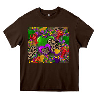 Chocolate Brown mardi gras hearts Heavy Core Tee - CowGirlArtShop