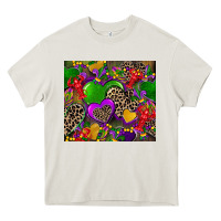 Cream mardi gras hearts Heavy Core Tee - CowGirlArtShop