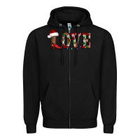 Black love christmas boots Zipper Hoodie - AdoDesignShop