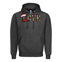 Charcoal Heather love christmas boots Zipper Hoodie - AdoDesignShop