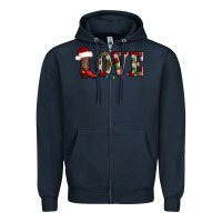 Navy love christmas boots Zipper Hoodie - AdoDesignShop