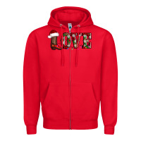 Red love christmas boots Zipper Hoodie - AdoDesignShop