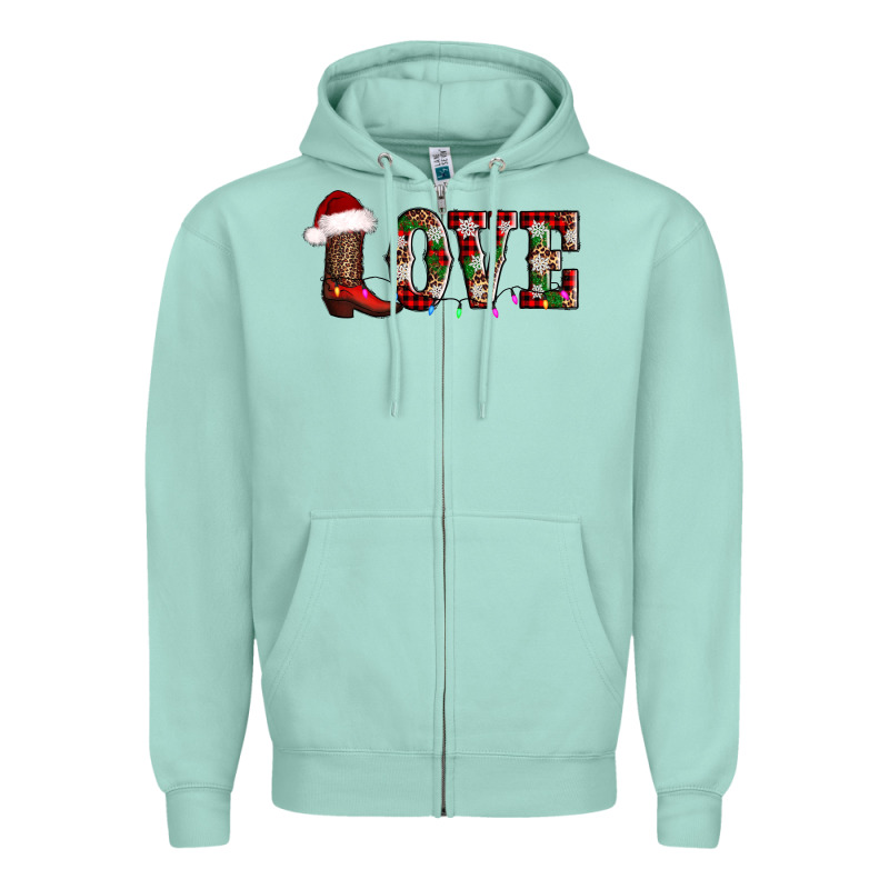 Love Christmas Boots Zipper Hoodie by AdoDesignShop | Teevron