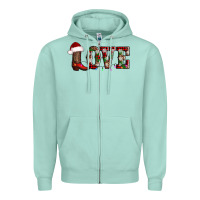 Seafoam love christmas boots Zipper Hoodie - AdoDesignShop
