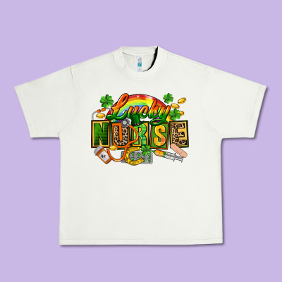 Lucky Nurse  St. Patricks Day Urban Heavy Tee Designed By Fadigitalartstudio