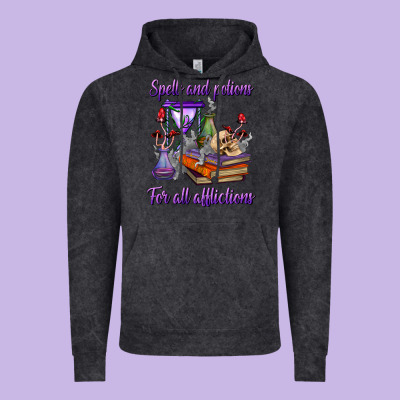 Spells And Potions For All Afflictions Vintage Hoodie Designed By Bundleandbundleshop