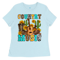 Baby Blue country music western olivia Ladies Tee - OliviaCreatesArt