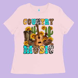 Country Music Western Olivia Ladies Tee Designed By Oliviacreatesart